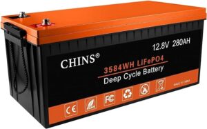 3. CHINS LiFePO4 Battery 12V 280AH Lithium Battery for RV