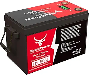 4. NewtiPower 12V 300Ah LiFePO4 Lithium Battery for RV