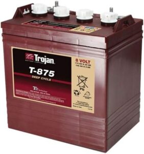 5. Trojan T875 8 Volt 170 AH Deep Cycle Battery - 6 Pack