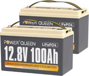 9. Power Queen 12.8V 100Ah LiFePO4 Battery for RV