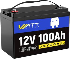 2. Wattcycle 12V 100Ah Lithium Battery for Trolling Motor