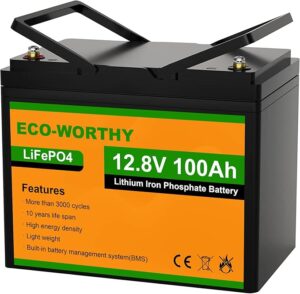 4. ECO-WORTHY 12V 100AH Lithium Battery for Trolling Motor