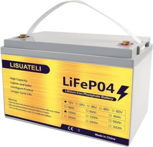 9. LISUATELI 12V 100Ah Lithium Battery for Trolling Motor