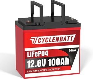 6. CYCLENBATT 12V 100Ah Mini LiFePO4 Lithium Battery