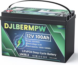 5. DJLBERMPW 12V 100Ah Lithium Battery for Boat