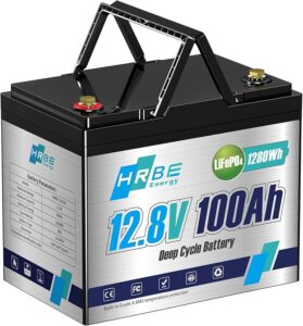 7. HRBEENERGY 12V 100Ah Lithium Battery for Boat