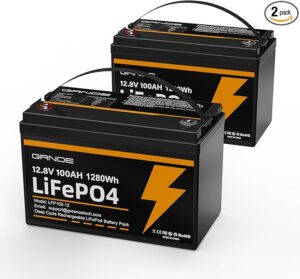8. GRNOE 12V 100Ah Lithium Battery for Boat