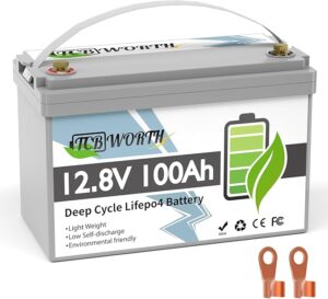 9. TCBWORTH 12V 100Ah Lithium Battery for Boat